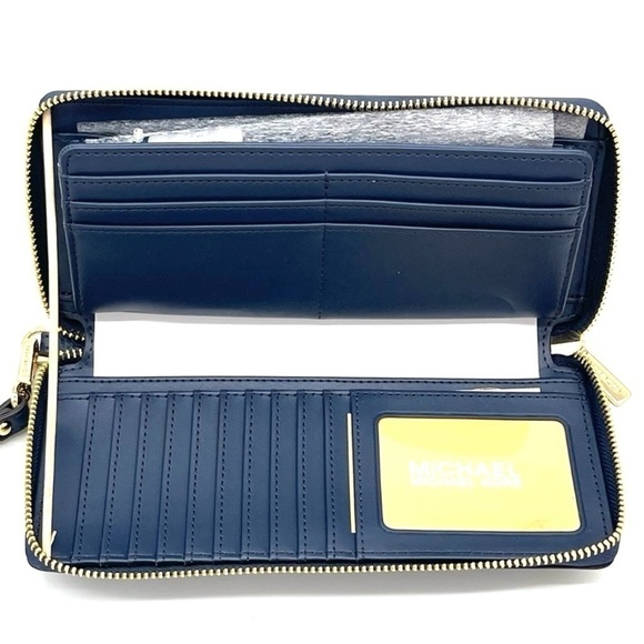 Michael Kors Large Continental Wallet Wristlet Navy Blue (NWT) - Picture 5 of 7